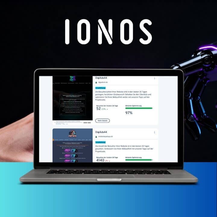 DigiAds44 Website Hilfe - IONOS für Selbstständige und KMU Website Hilfe DigiAds44 mit IONOS MyWebsite Now - Selbstständige KMU-Websites