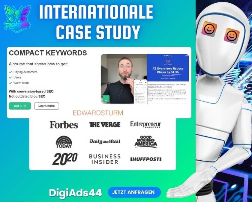 DigiAds44: Internationale SEO Case Study Compact Keywords Internationale Case Study bei Compact Keywords. SEO für Kunden und Leads von Edward Sturm