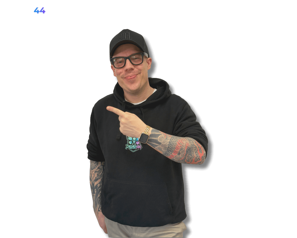 Dennis von DigiAds44 Dennis von DigiAds44 zeigt mit dem Finger nach links